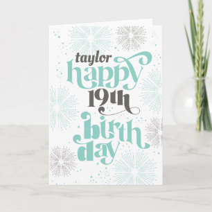 Bonne 19e anniversaire Carte de voeux personnalisa