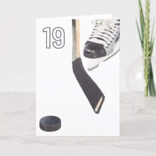 Bonne 19e anniversaire Ice Hockey Carte de voeux