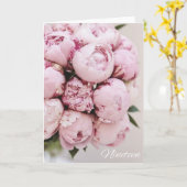 Bonne 19ème Bouquet rose Carte de voeux Anniversai (Fleur jaune)