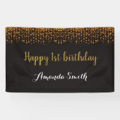 Bonne 1ère bannière anniversaire. Parties scintill (Horizontal)