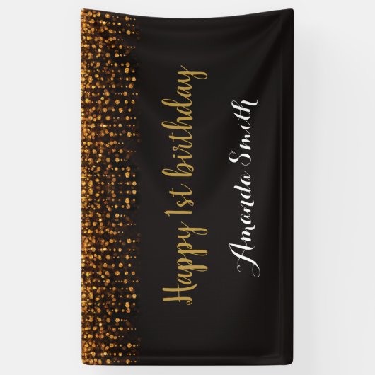 Bonne 1ère bannière anniversaire. Parties scintill (Vertical)