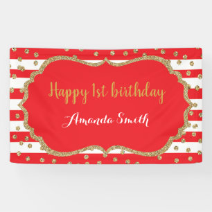 Bonne 1ère bannière anniversaire Parties scintilla