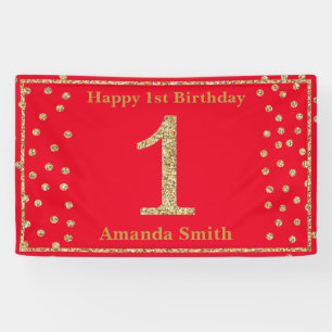 Bonne 1ère bannière anniversaire Parties scintilla