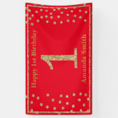 Bonne 1ère bannière anniversaire Parties scintilla (Vertical)