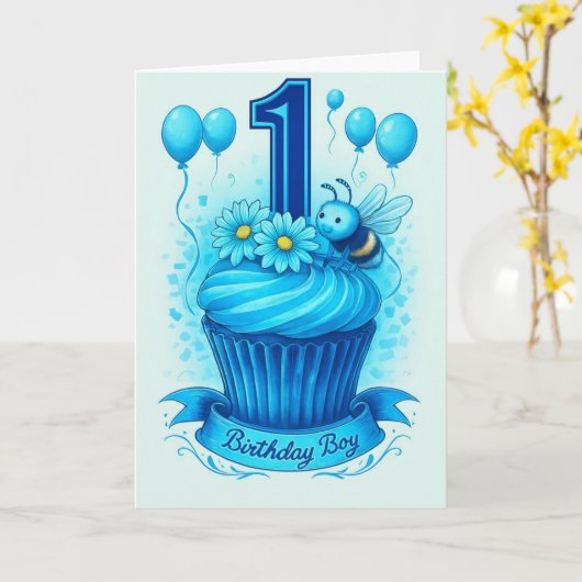 Bonne 1ère carte d'anniversaire (Fleur jaune)