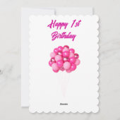 Bonne 1ère carte d'anniversaire (Dos)