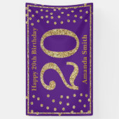 Bonne 20e anniversaire bannière violet et Parties  (Vertical)
