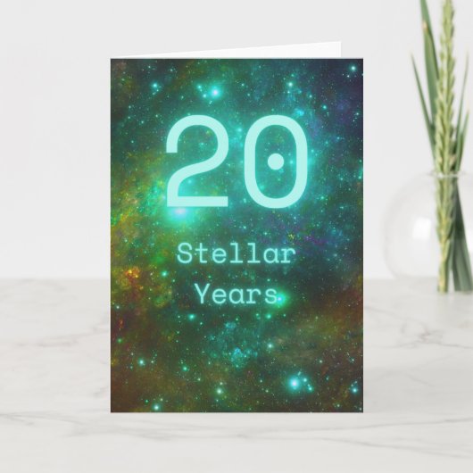 Bonne 20e Anniversaire Universe Galaxy Carte de vo (Devant)