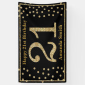 Bonne 21e anniversaire bannière Black and Gold Par (Vertical)
