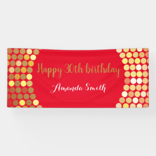 Bonne 21e Anniversaire Bannière Rouge Parties scin