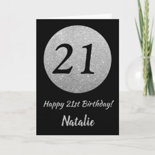 Bonne 21e anniversaire Carte Parties scintillant n