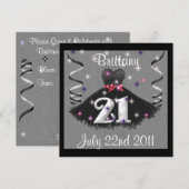 Bonne 21e anniversaire Invitations pour filles (Devant / Derrière)