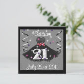 Bonne 21e anniversaire Invitations pour filles (Debout devant)