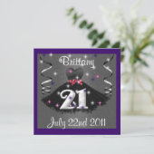 Bonne 21e anniversaire Invitations pour filles (Debout devant)