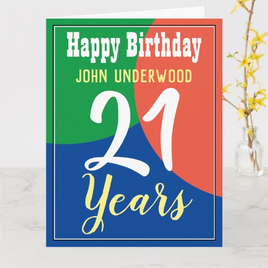 Bonne 21e carte d'anniversaire (Fleur jaune)