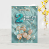 Bonne 2e carte d'anniversaire (Fleur jaune)