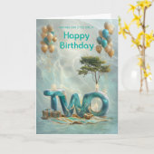 Bonne 2e carte d'anniversaire (Fleur jaune)