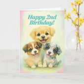 Bonne 2e carte d'anniversaire (Fleur jaune)