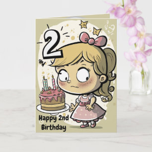 Bonne 2e carte d'anniversaire pour fille