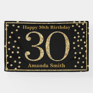 Bonne 30e anniversaire bannière Black and Gold Par