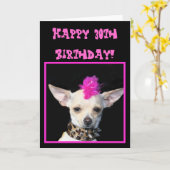 Bonne 30e anniversaire Chihuahua Punk carte de voe (Fleur jaune)