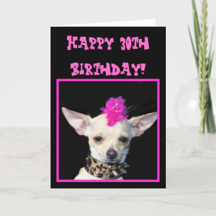 Bonne 30e anniversaire Chihuahua Punk carte de voe