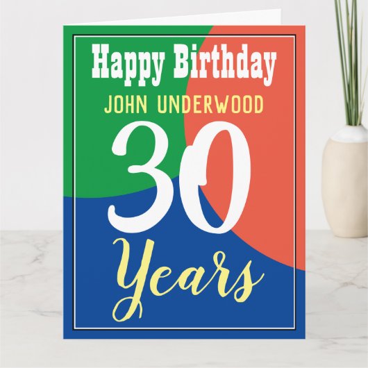 Bonne 30e carte d'anniversaire (Devant)