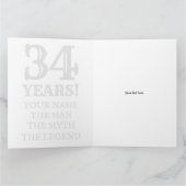 Bonne 34e carte d'anniversaire pour petit ami ou p (Intérieur)