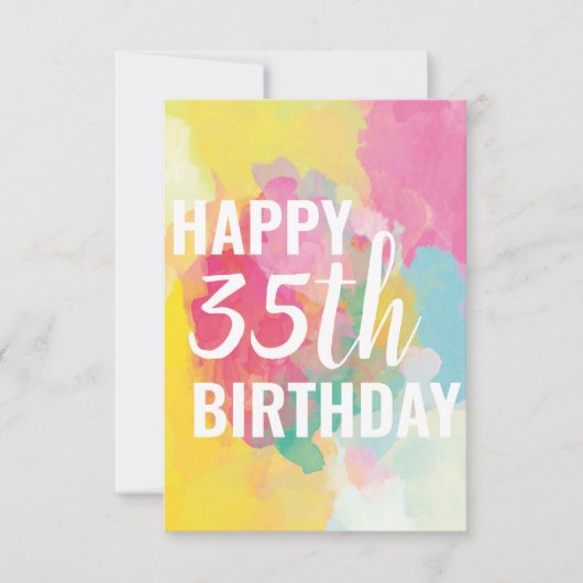 Bonne 35e carte d'anniversaire ("Watercolor Gradie (Devant)