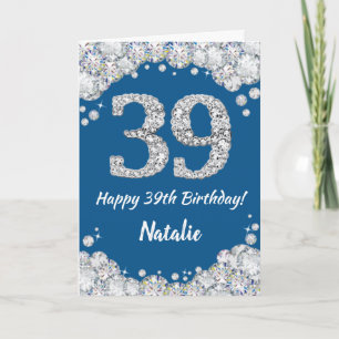Bonne 39e anniversaire Carte Parties scintillant b