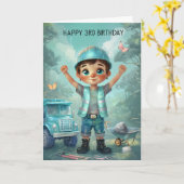 Bonne 3e carte d'anniversaire (Fleur jaune)