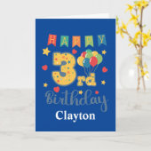 Bonne 3e carte d'anniversaire (Fleur jaune)