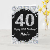 Bonne 40e anniversaire Carte de Parties scintillan (Fleur jaune)