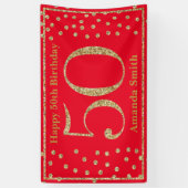 Bonne 50e anniversaire bannière Rouge et Parties s (Vertical)