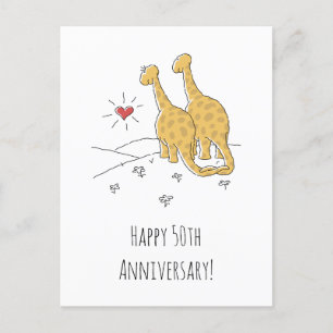 Bonne 50e anniversaire Mariage carte de dinosaures