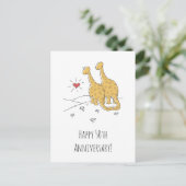Bonne 50e anniversaire Mariage carte de dinosaures (Debout devant)