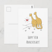 Bonne 50e anniversaire Mariage carte de dinosaures (Devant / Derrière)