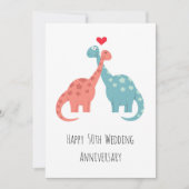 Bonne 50e anniversaire Mariage carte de dinosaures (Devant)