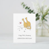 Bonne 50e anniversaire Mariage carte de dinosaures (Debout devant)