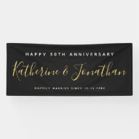 Bonne 5e anniversaire Mariage or bannière personna