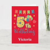 Bonne 5e carte d'anniversaire (Devant)