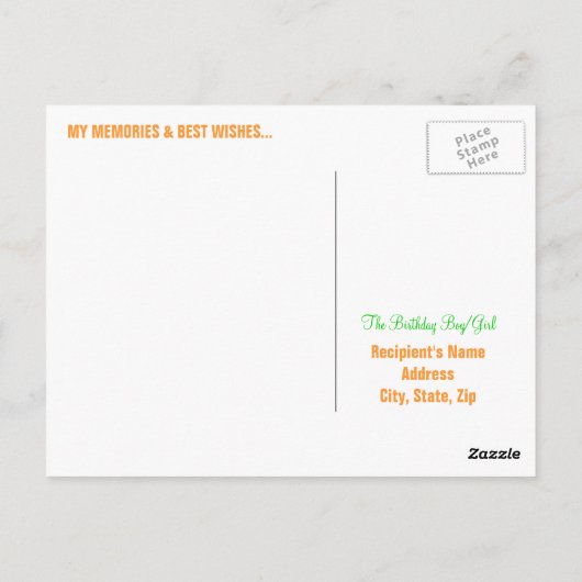 Bonne 60e Anniversaire Cartes postales - en vert (Dos)