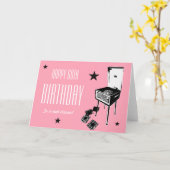 Bonne 60e anniversaire Retro Carte de voeux rose (Fleur jaune)