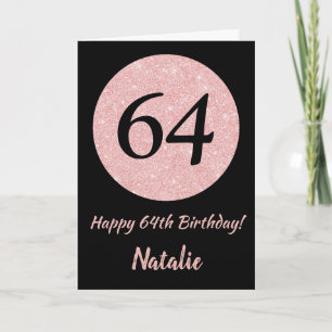 Bonne 64e anniversaire Carte de Parties scintillan