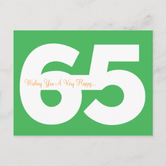 Bonne 65e Anniversaire Cartes postales - en vert