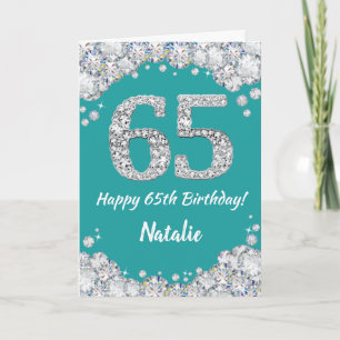 Bonne 65e anniversaire Turquoise et carte de Parti