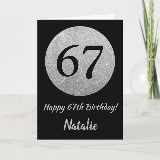 Bonne 67e Anniversaire Carte de Parties scintillan (Devant)