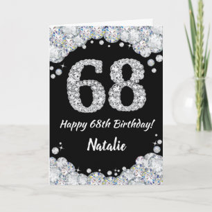 Bonne 68e Anniversaire Carte Parties scintillant N