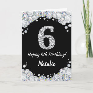 Bonne 6e anniversaire Carte de Parties scintillant