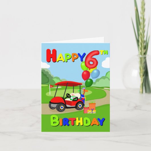 Bonne 6e anniversaire Red Boys Carte de golf (Devant)